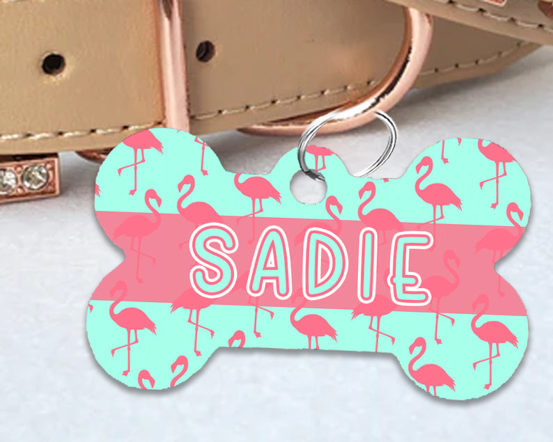 Pet ID Tag | Dancing Flamingo